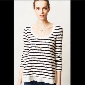 Anthropologie Postmark Walkrite Striped Knit Top